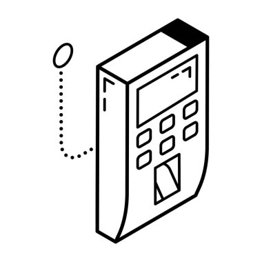 ATM 'de. Web simgesi basit illüstrasyon