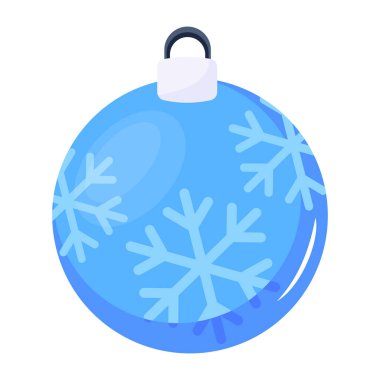 kar taneleri ile mavi Noel top