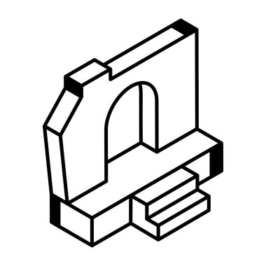 İzometrik yapı ikonu. vektör illüstrasyonu