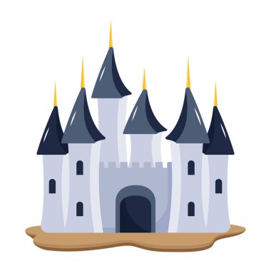 Ortaçağ kalesi, vektör illüstrasyonu