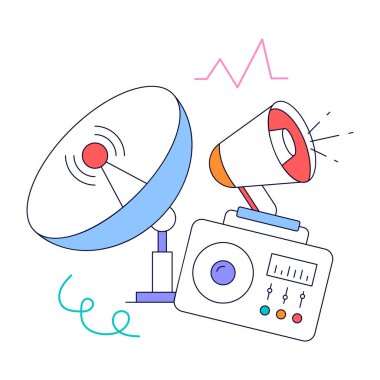 Çizgi film megafonunun vektör çizimi