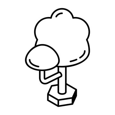 Bahçe Ağacı Doğrusal Simgesi