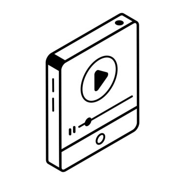 dijital müzik çalar ikon vektör illüstrasyonu