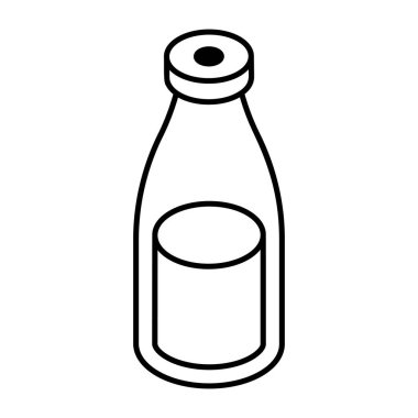 Bir şişe su ikonu. özet çizimi 