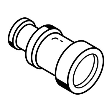 Teleskop. Web simgesi basit illüstrasyon