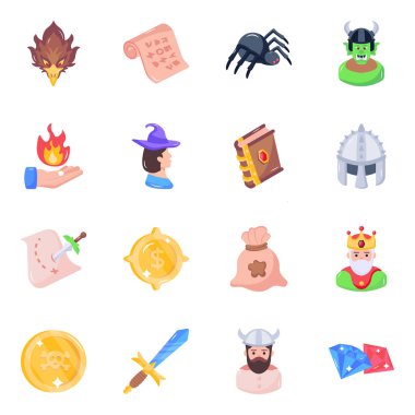 Ortaçağ oyun simgesi, vektör illüstrasyonu 