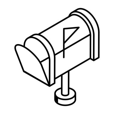 mailbox icon. outline illustration 