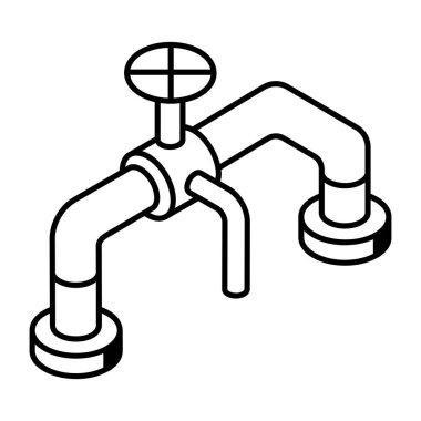 Su borusunun vektör illüstrasyonu, simge elemanı arkaplanı