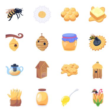 Bal ve doğal sembolün vektör çizimi. Web için organik ve ev stoku simgesi koleksiyonu.