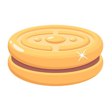 Lezzetli kurabiye vektör simgesi. beyaz arkaplanda izole edilmiş karikatür çizimi