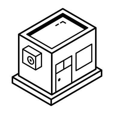 İzometrik çizgi ev simgesi. vektör illüstrasyonu