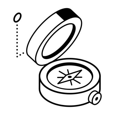 pusula simgesi. Navigasyon simgesinin özet çizimi