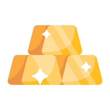 Beyaz arkaplanda izole edilmiş altın külçeleri simgesi. vektör illüstrasyonu