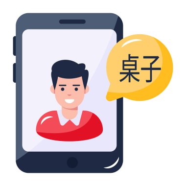 erkek yüzü simgesi olan cep telefonu