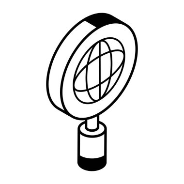 Büyüteç simgesi. Taslak büyüteç vektör sembolü resimleme. izole edilmiş sınır elemanı