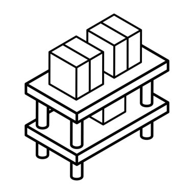 Deponun izometrik çizgi simgesi