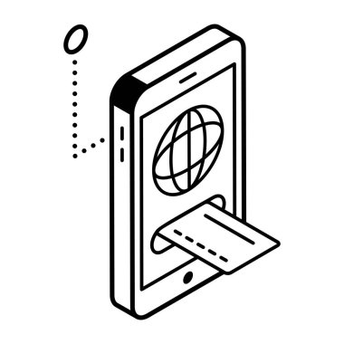 siyah beyaz akıllı telefon simgesi, vektör illüstrasyon tasarımı