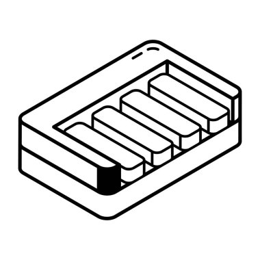 piyano simgesi, siyah ve beyaz vektör illüstrasyonu