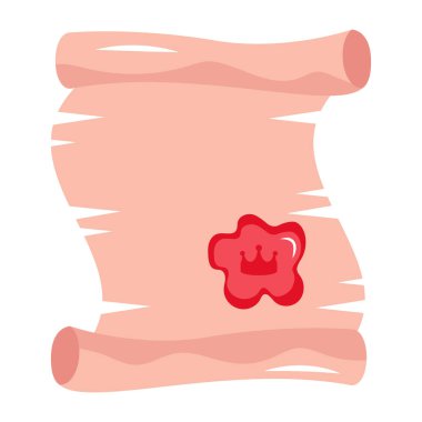 Kırmızı kurdeleli bir diploma. vektör illüstrasyonu