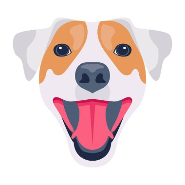 Dili çıkmış köpek kafası, vektör çizimi tasarımı