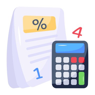 Defterli hesap makinesi, vektör illüstrasyonu