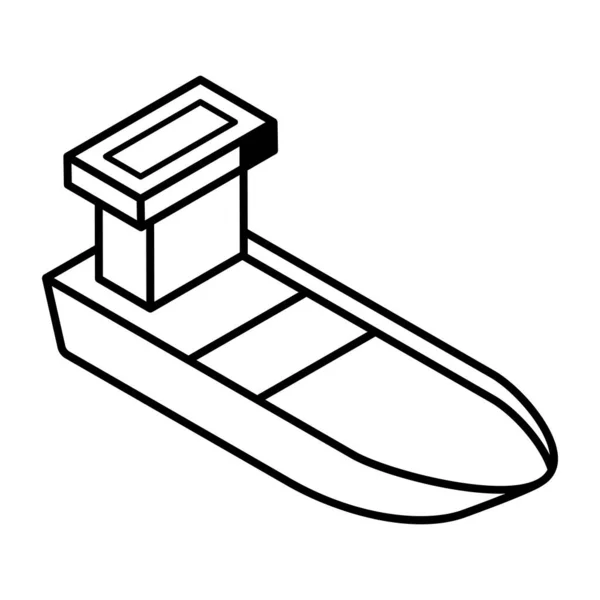 Vector Illustration Ship Outline Icon — Stock Vector