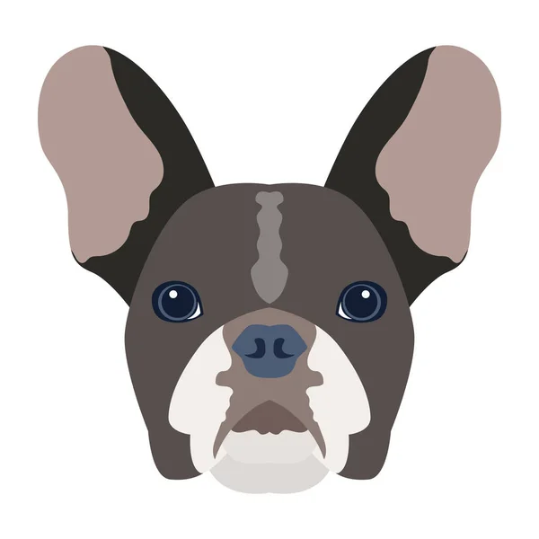 stock vector cute dog head portrait, flat design, vector illustration