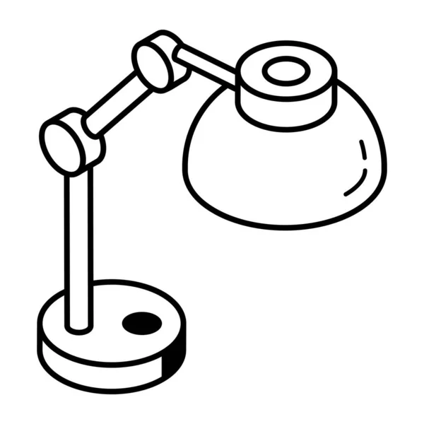 Rysunek Linii Lampy Stołowej Ilustracja Wektora — Wektor stockowy