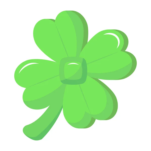 Green Clover Leaf Isolated Icon — Stock Vector