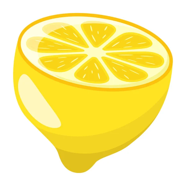 Limon Dilimi Beyaz Arkaplanda Izole — Stok Vektör