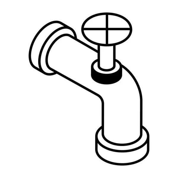 Wasserhahn Symbol Skizze Illustration Der Gasrohrvektorsymbole Für Das Web — Stockvektor