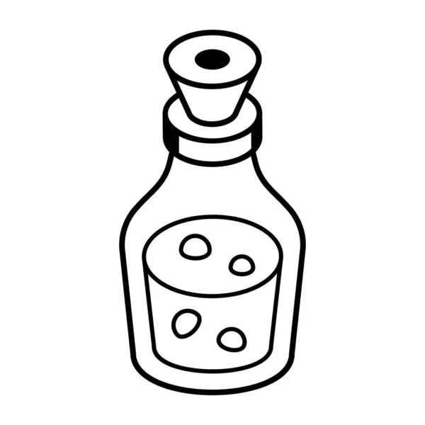 Botella Agua Icono Esquema Ilustración Poción Vector Iconos Para Web — Archivo Imágenes Vectoriales