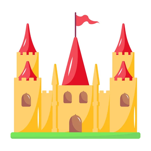 Castelo Com Bandeira Ilustração Vetorial — Vetor de Stock