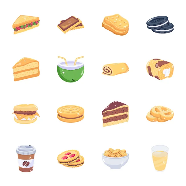 Vektorillustration Des Symbols Für Essen Und Trinken Set Von Burger — Stockvektor