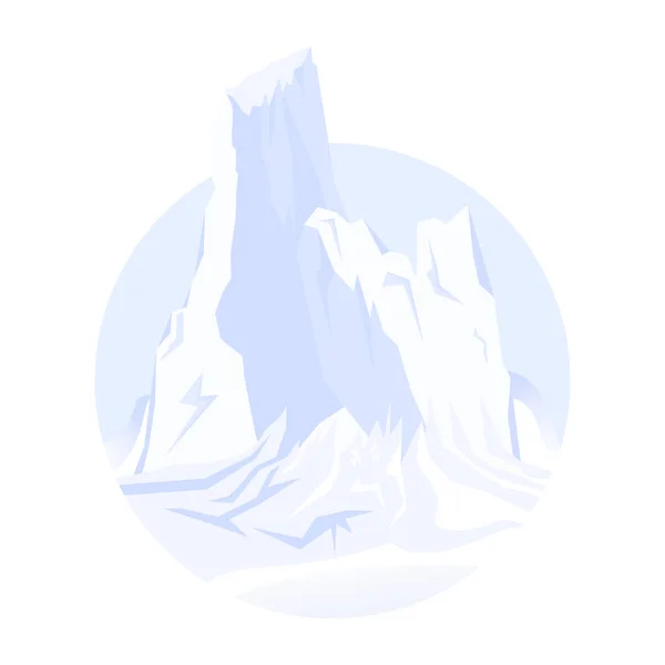 带冰川的冬季景观 矢量图解设计 — 图库矢量图片