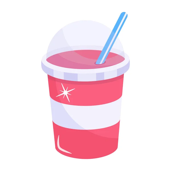 Vector Illustration Cup Straw — Stock Vector
