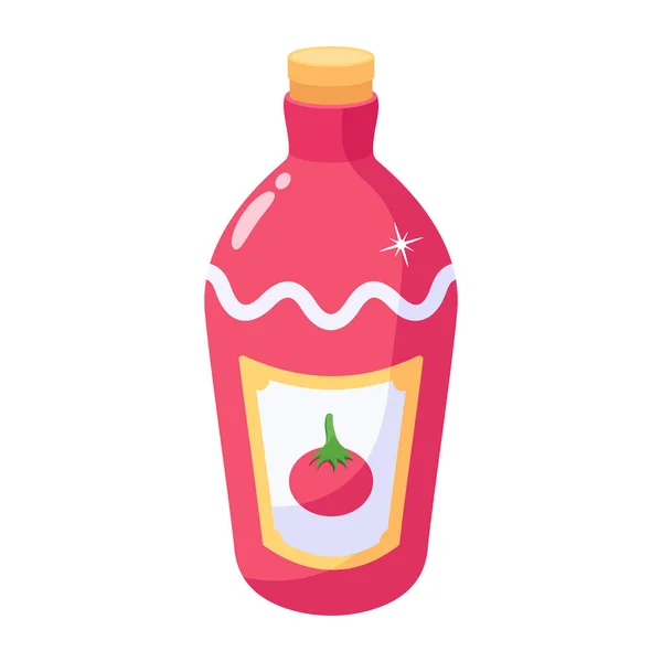 Bouteille Sauce Tomate Icône — Image vectorielle