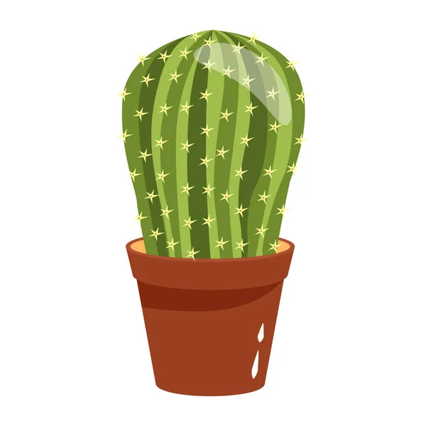 Icône Cactus Dessin Animé Illustration Vectorielle Plantes Vertes Pour Conception — Image vectorielle