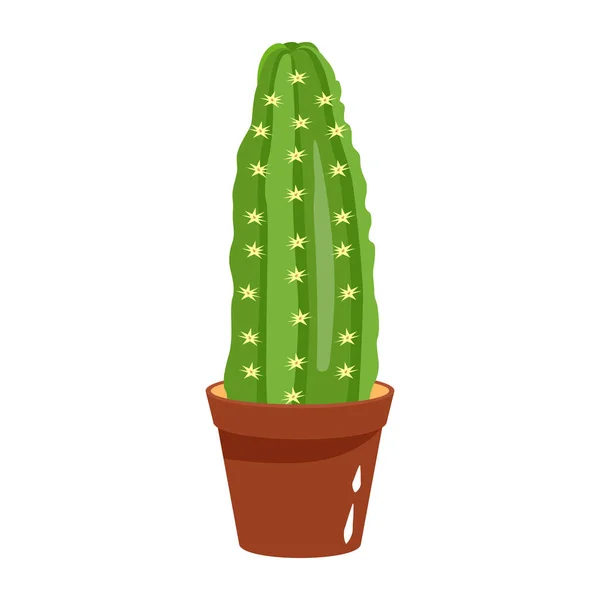 Icône Plante Cactus Dessin Animé Cactus Vert Illustration Vectorielle Pour — Image vectorielle