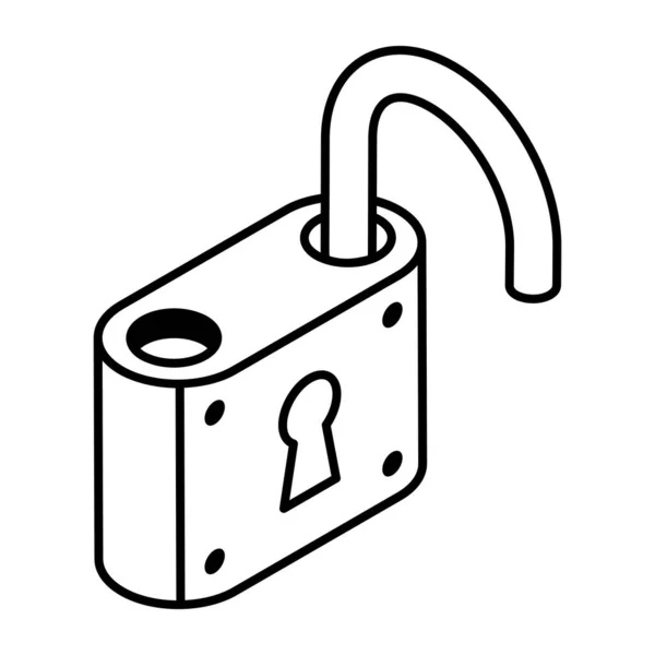 Padlock Icon Security Protection Symbol Vector Illustration — Stock Vector
