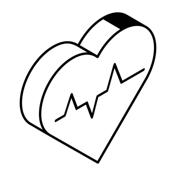 Ícone Ritmo Cardíaco Delinear Estoque Símbolo Vetor Cuidado Médico Ilustração — Vetor de Stock