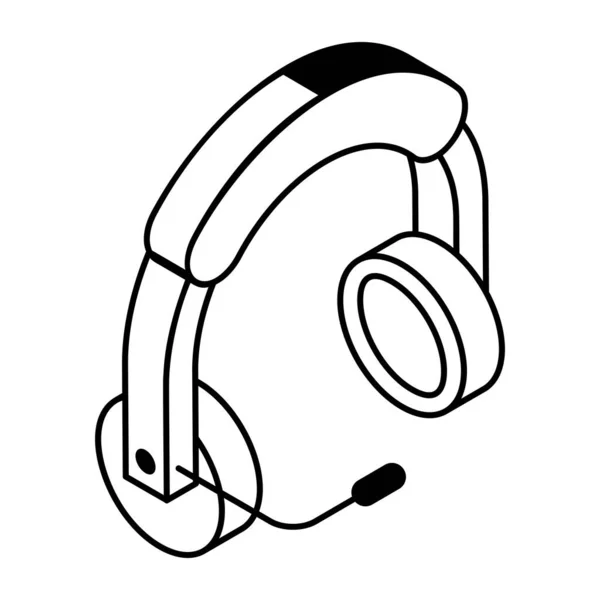 Vector Illustration Headphones Icon — Stock Vector