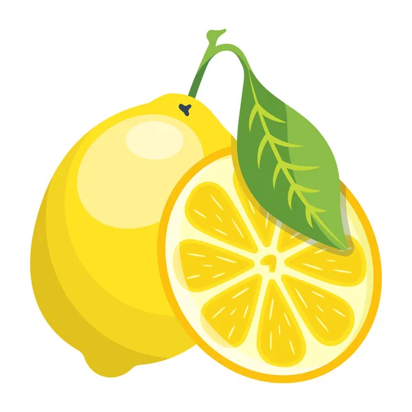Vektorillustration Von Frischer Zitrone Und Saft — Stockvektor