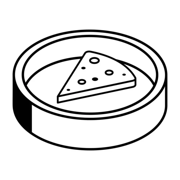 Икона Пиццы Пищевой Символ Векторная Иллюстрация — стоковый вектор