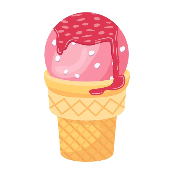 Ice Cream Cone Sweet Popsicle Vector Illustration Design — Stock Vector