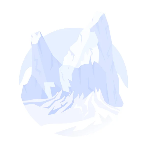 氷山の一角 氷の山のフラットイラスト — ストックベクタ