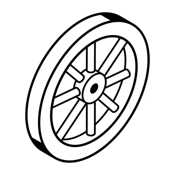 轮子图标 黑白插图 — 图库矢量图片