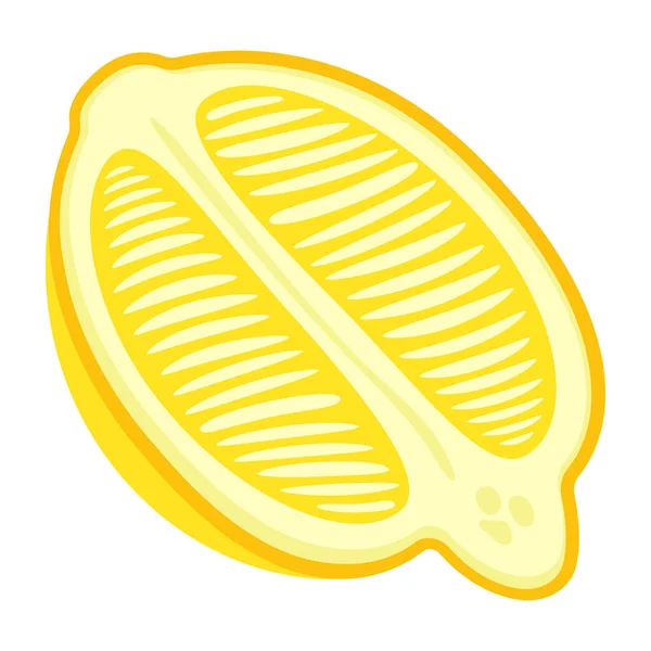Cartoon Lemon Isolated White Background Vector Illustration — Stock Vector