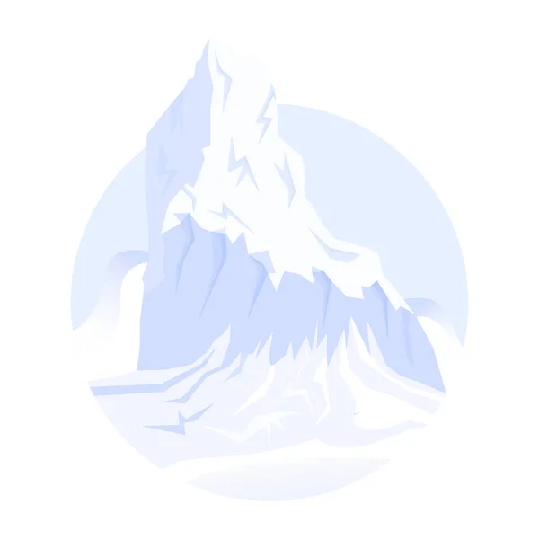 Glacier Avec Neige Sur Fond Blanc — Image vectorielle
