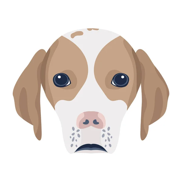 Милая Собака Закрытыми Глазами Лицом Векторная Иллюстрация — стоковый вектор